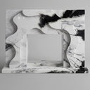 modern marble mantel in Panda White - Image 1