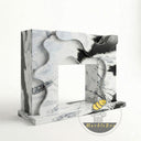 modern marble mantel | Abstract layered design | Width 59 Inches | Panda White