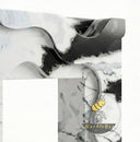 modern marble mantel in Panda White - Image 5