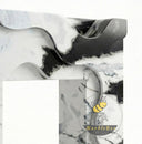 modern marble mantel | Abstract layered design | Width 59 Inches | Panda White