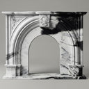 black marble hearth in Panda White - Image 1