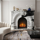 black marble hearth | French arched design | Width: 59" | Panda White