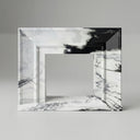 marble fireplace mantels for sale | Sleek stepped surround | 59 Inch Width | Panda White