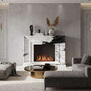 marble fireplace mantels for sale in Panda White - Image 2