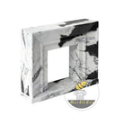 marble fireplace mantels for sale | Sleek stepped surround | 59 Inch Width | Panda White