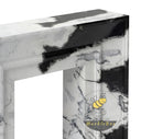 marble fireplace mantels for sale | Sleek stepped surround | 59 Inch Width | Panda White