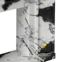 marble fireplace mantels for sale | Sleek stepped surround | 59 Inch Width | Panda White