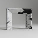 Marble White Fireplace | Bold Contrast Veining | Width: 59.1" | Panda White