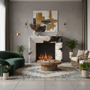 Marble White Fireplace | Bold Contrast Veining | Width: 59.1" | Panda White