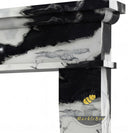 white marble surround fireplace | Bold Black Veining | 59" Width | Panda White