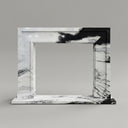 modern marble mantel in Panda White - Image 1
