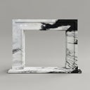 modern marble mantel | Bold geometric design | 47 Inch Width | Panda White