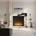 modern marble mantel | Bold geometric design | 47 Inch Width | Panda White