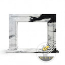 modern marble mantel in Panda White - Image 3