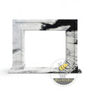 modern marble mantel | Bold geometric design | 47 Inch Width | Panda White