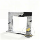 modern marble mantel in Panda White - Image 4