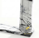 modern marble mantel in Panda White - Image 7