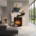 bespoke marble fireplace | Bold black veining | 61 Inch | Panda White