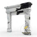 bespoke marble fireplace in Panda White - Image 4