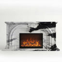 Electric marble fire surrounds for sale in Panda White - Image 1