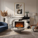 Electric marble fire surrounds for sale | Arched French Carving | 63 Inch Width | Panda White