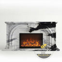 Electric marble fire surrounds for sale in Panda White - Image 3