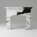 black white marble fireplace in Panda White - Image 1
