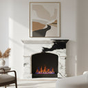 black white marble fireplace in Panda White - Image 2
