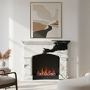 Black white marble fireplace | Curved Arch Design | Width: 59 Inch | Panda White