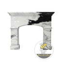 black white marble fireplace in Panda White - Image 3