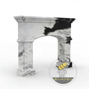 black white marble fireplace in Panda White - Image 4