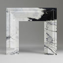 panda white marble fireplace | Bold Contrast Molding | Width: 59" | Panda White