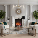 panda white marble fireplace | Bold Contrast Molding | Width: 59" | Panda White