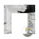 panda white marble fireplace | Bold Contrast Molding | Width: 59" | Panda White