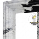 panda white marble fireplace | Bold Contrast Molding | Width: 59" | Panda White