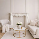 White Marble Gas Fireplace