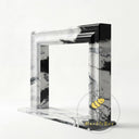 white marble surround fireplace in Panda White - Image 4