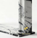 white marble surround fireplace | bold black veins | 59 Inch Width | Panda White