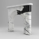 marble fireplace surround | sleek arched design | 59 Inch Width | Panda White marble