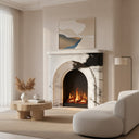 marble fireplace surround | sleek arched design | 59 Inch Width | Panda White marble