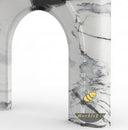 marble fireplace surround in Panda White - Image 6