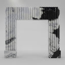 marble fireplace mantel in Panda White - Image 1