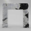 marble fireplace mantel | fluted modern design | Width: 59.06 Inch | Panda White