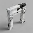 modern marble fireplace | bold black veining | 59 Inch Width | Panda White