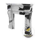 modern marble fireplace in Panda White - Image 3