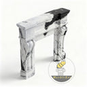 modern marble fireplace in Panda White - Image 4