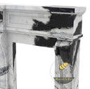 modern marble fireplace in Panda White - Image 5