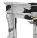 modern marble fireplace in Panda White - Image 6