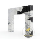 modern marble fire surround in Panda White - Image 4