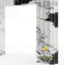 modern marble fire surround in Panda White - Image 7